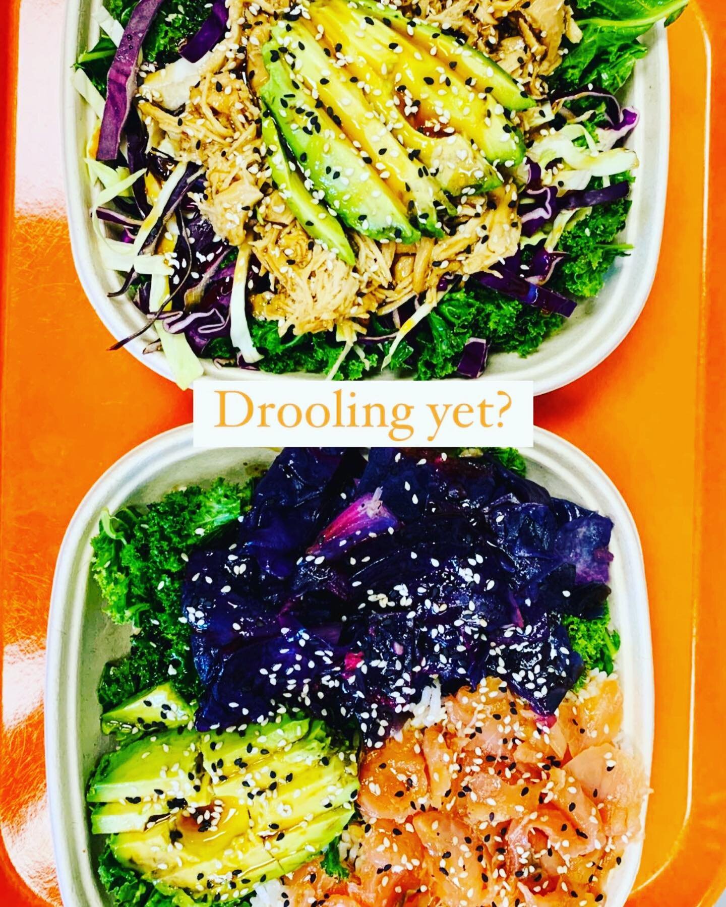 Drooling yet? As we wind down summer, our AvoKeto Bowl will be changing from our wonderful smoked salmon to the shredded chicken version. Same sauce, spicy or tame, and all the fixins&rsquo;. Our @woodsmokeprovisions salmon here through Labor Day. Gr